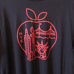 Old Navy XXXL Soft Wash Apple New York Dark Navy Red T Shirt